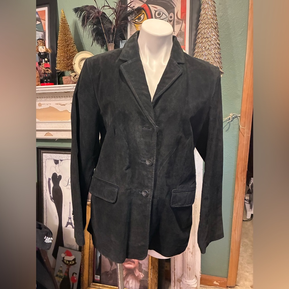 Sonoma Ladies Black Suede Jacket-lined. Mint! - Picture 1 of 7
